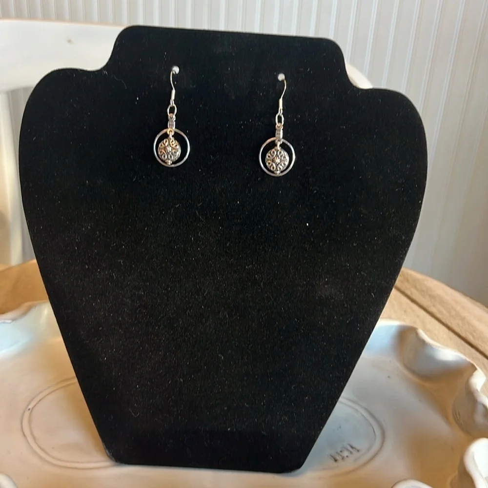 Vintage earrings with inner dangle - Picture 2 of 6